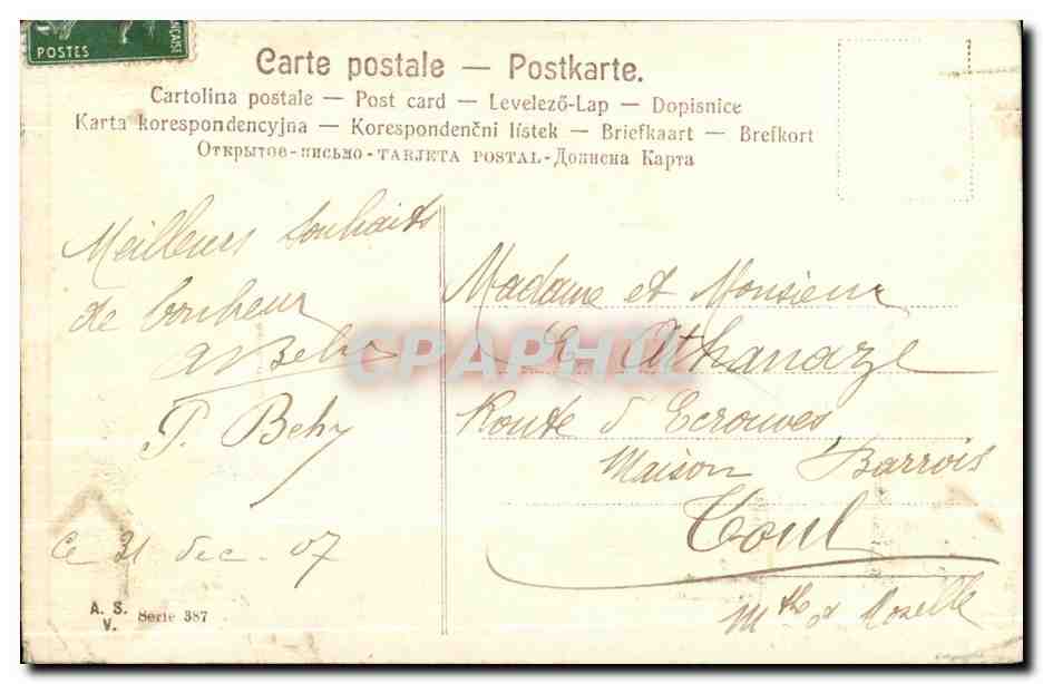 CPA Bonne Annee — Verso