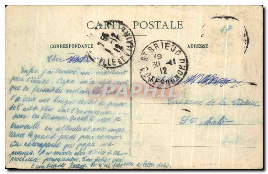 CPA L'Amiral Auve Croiseur Cuirasse Bateau — Verso