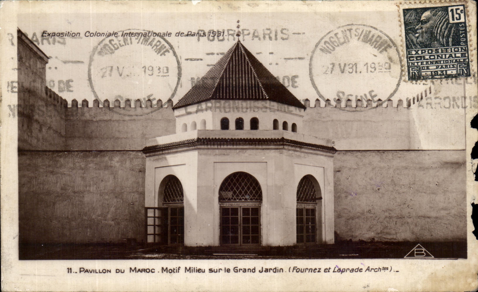 CPA Paris Pavillon Du Maroc Motif Milieu sur le Grand jardin Exposition coloniale
