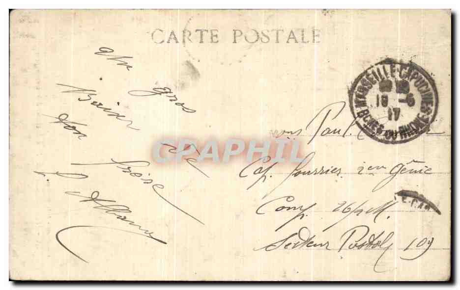 CPA Marseille ND de la Garde a travers les pins — Verso