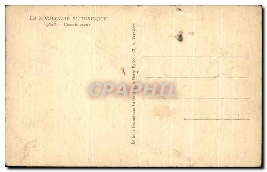 CPA La Normandie pittoresque Chemin creux — Rückseite