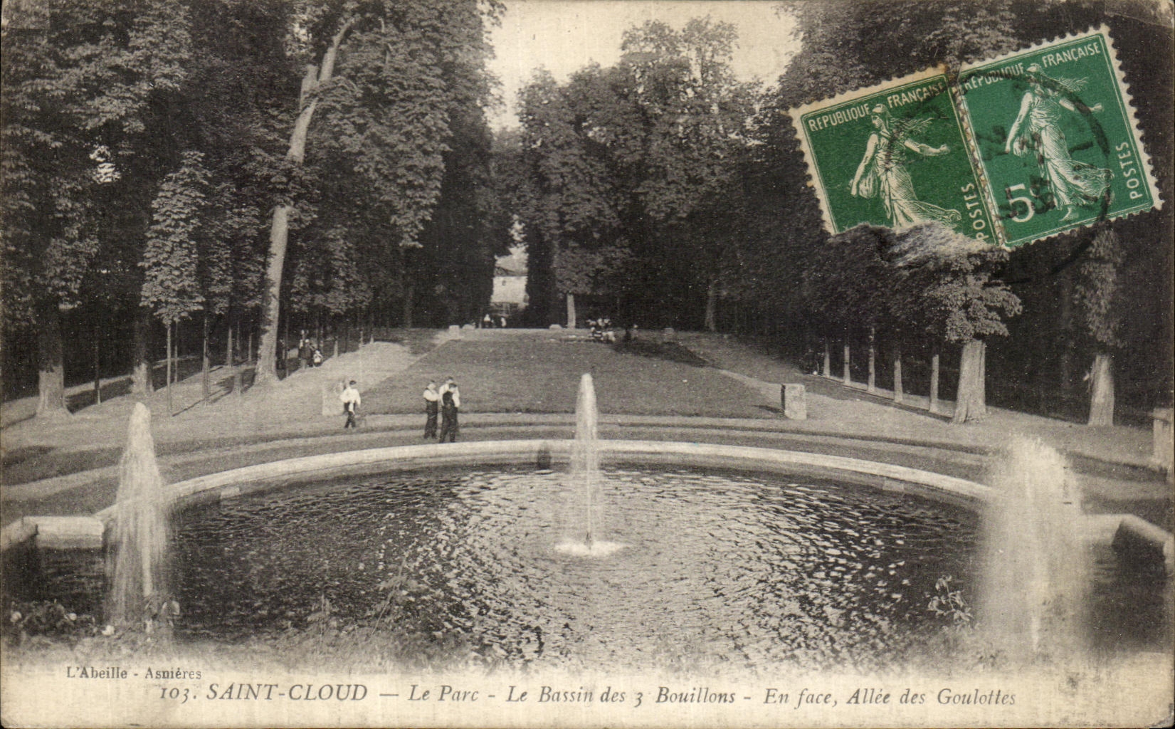 CPA Saint Cloud Le Parc Le Bassin des 3 Bouillons En Face Allee des Goulottes