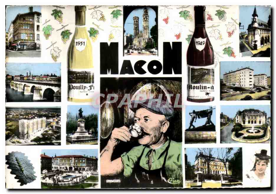 Mâcon — vignes, vins et monuments — Combière Imp. (S.-et-L.)