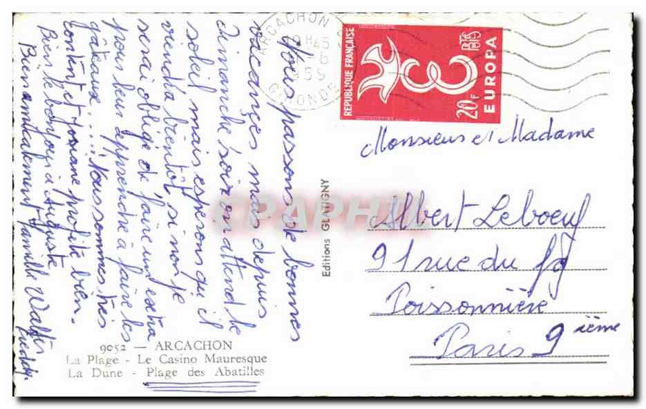 Arcachon — Erinnerungen an Arcachon — Éditions Glaniény — Rückseite