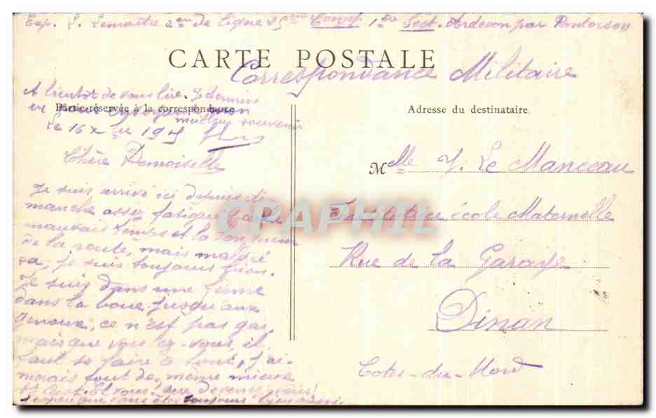 CPA Mont Saint Michel Les remparts — Verso