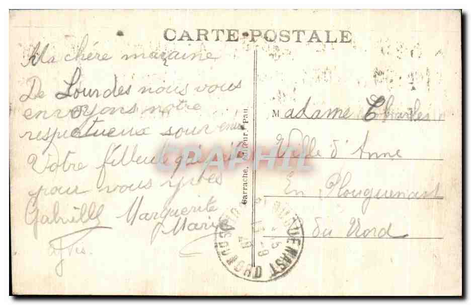 CPA Lourdes La messe des miracules — Verso