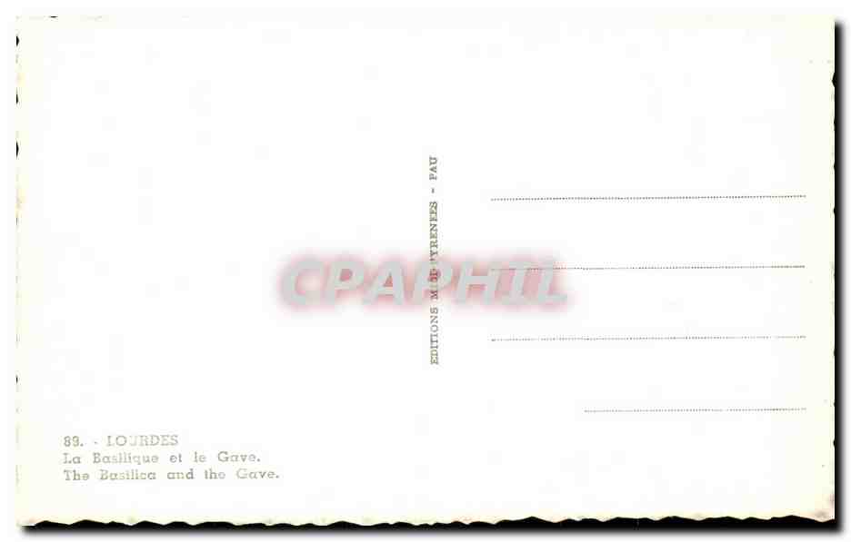CPA Lourdes La Basilique et le Gave — Verso