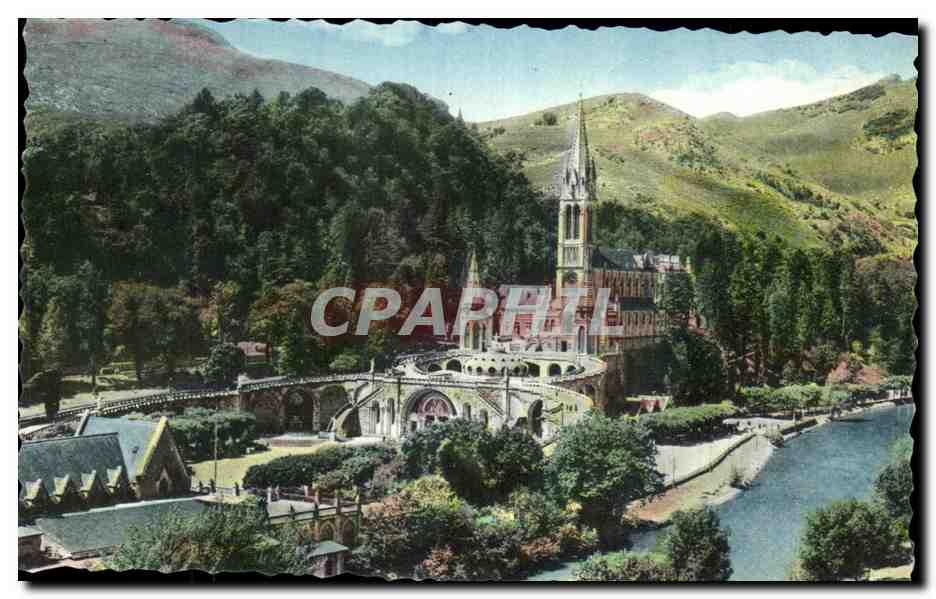 CPA Lourdes La Basilique et le Gave 