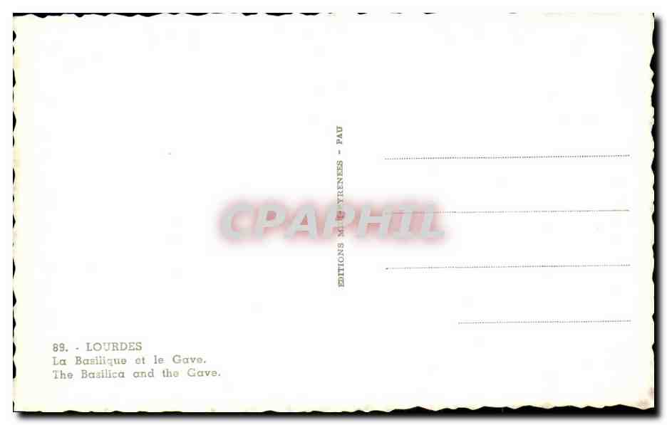 CPA Lourdes La Basilique et le Gave  — Verso