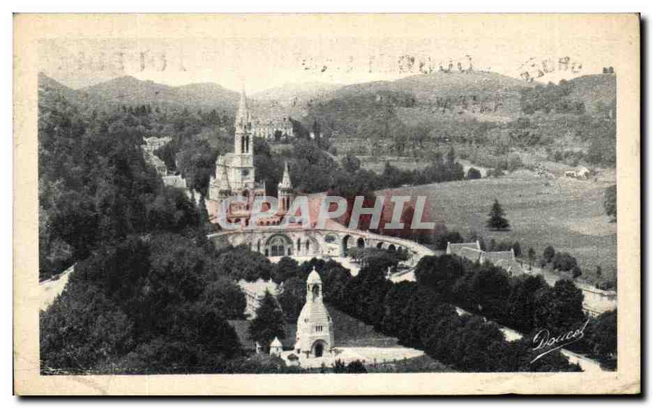 CPA Lourdes La Basilique et le Monument Interallie Vus du Chateau Fort