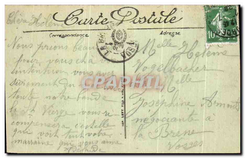 CPA Lourdes La Vierge Couronnee et le Chateau Fort — Verso