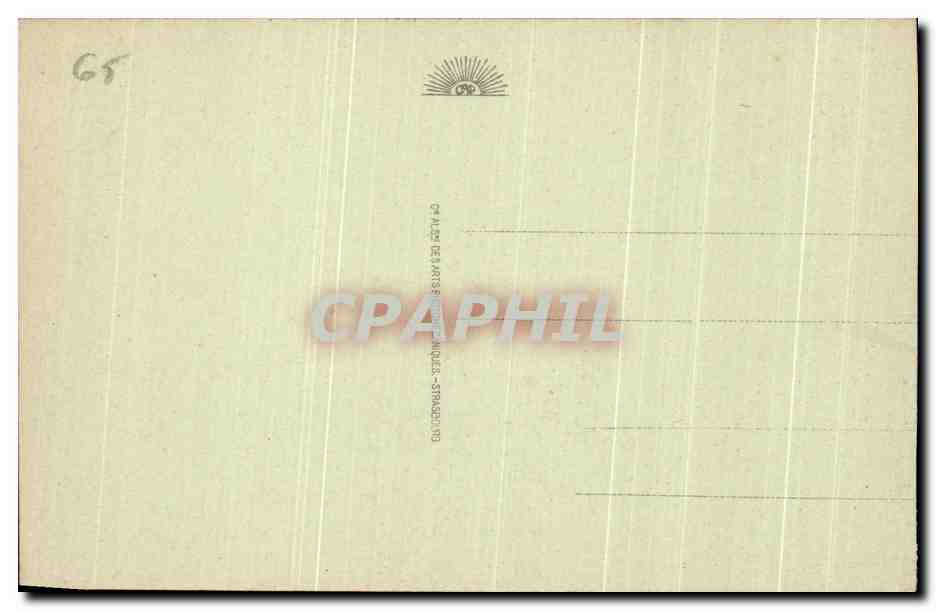 CPA Lourdes Le Chateau Fort et le Gave — Verso