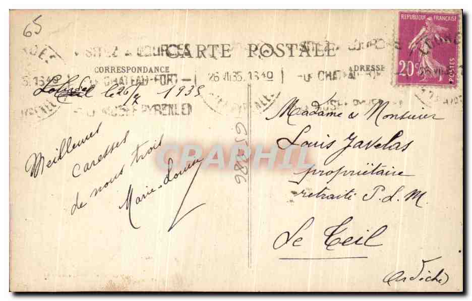 CPA Porle Bonheur De Lourdes Trefles — Verso