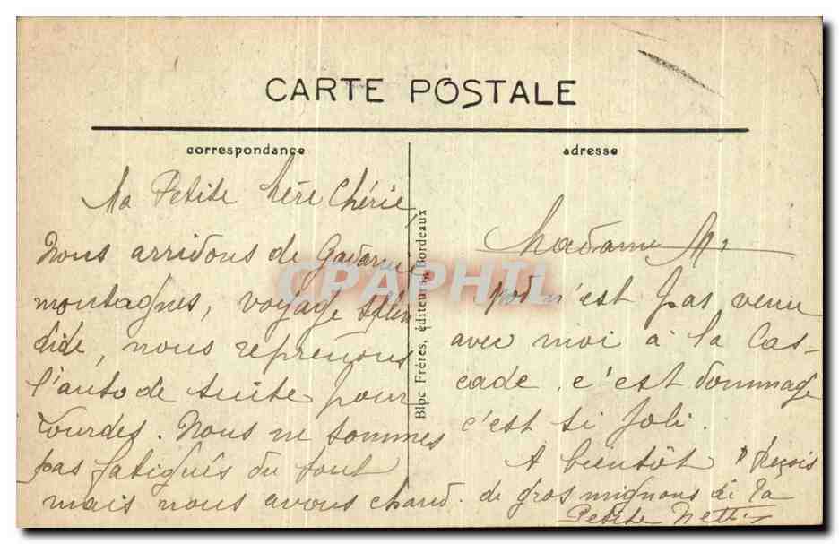 Saint-Sauveur - Le Pont d'Apollon - BR - 1918 — éditeur : Biloc Frères, Guitton (Nord) — Verso