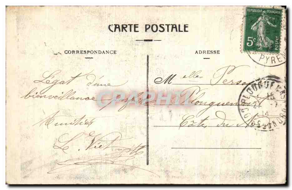 CPA le Cardinal Granito Pignatelli Prince di Belmonte Legat Pontifical de Pie X pape  — Verso
