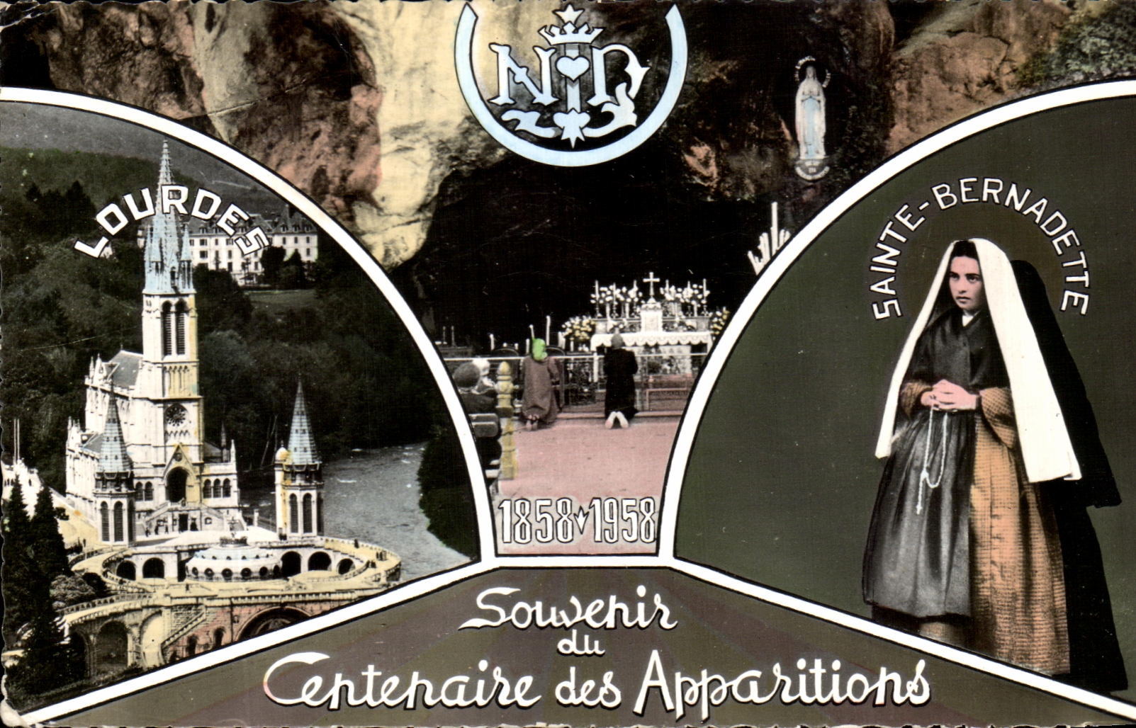 CPA Lourdes Souvenir du Centenaire des Apparitions