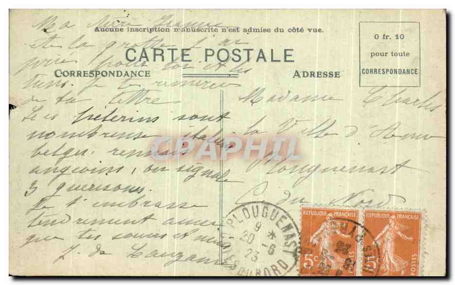 CPA Lourdes Le Calvaire Breton et la Basilique — Verso