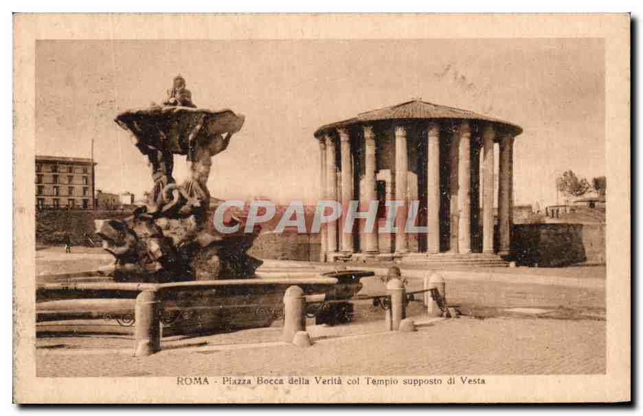 CPA Roma Piazza Bocca della Verita col Tempio supposto di Vesta