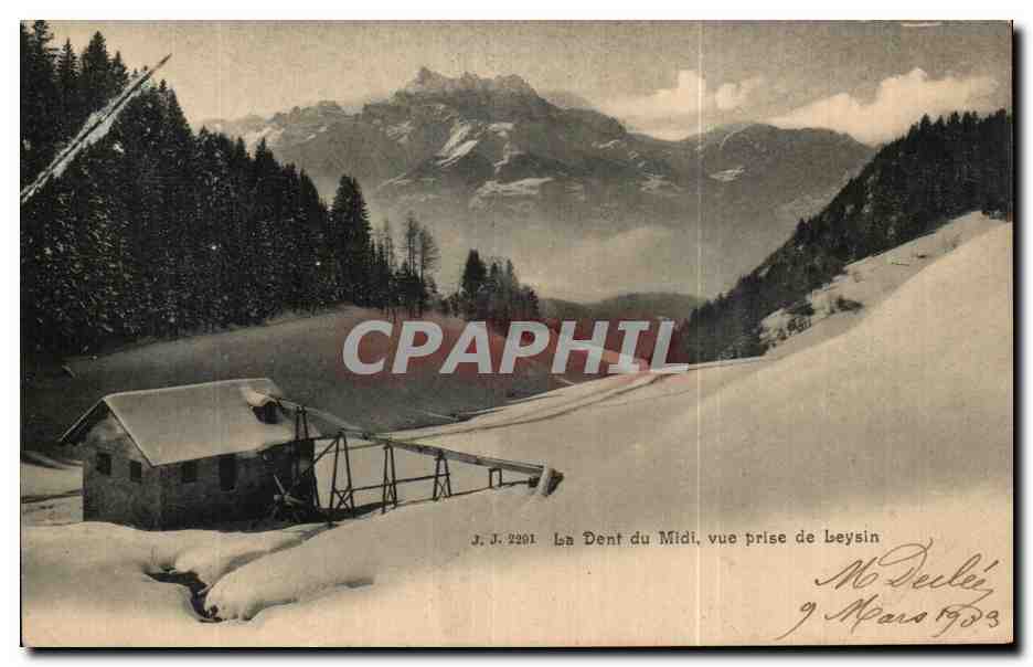 CPA La dent du Midi vue Prise de Leysin