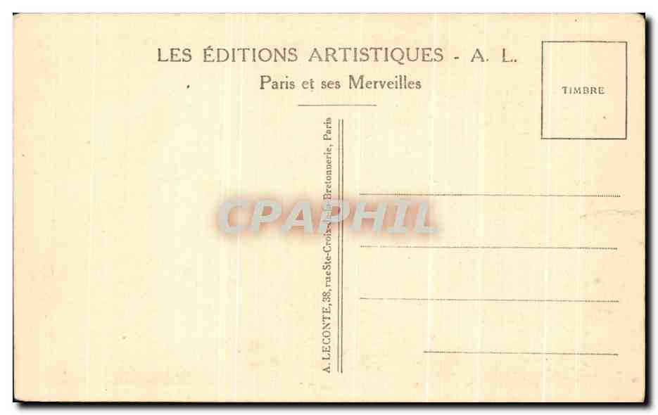 CPA Paris Notre Dame  — Verso