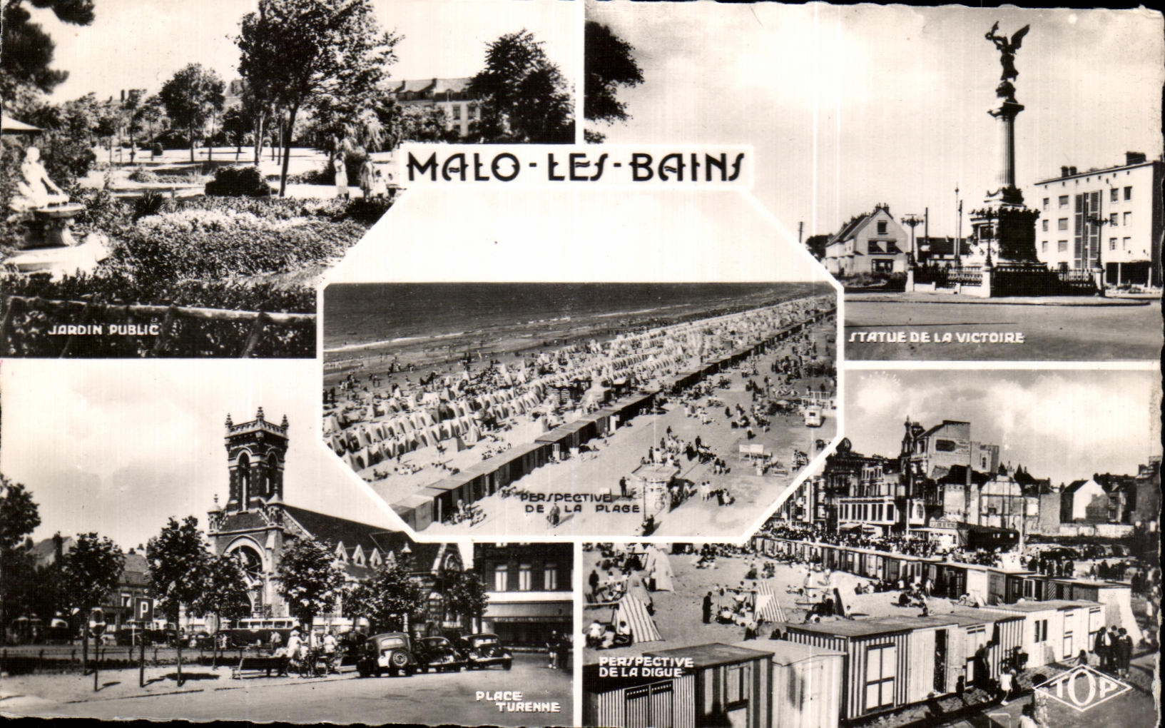 CPA Malo Les Bains Perspective De la Digue Place Turenne 