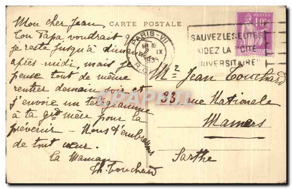 CPA Sourgen Matin a Hossegor Salon 1931 Collection Chantereau — Verso