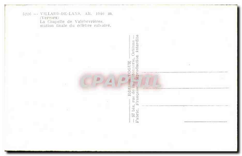 Villar-de-Lans — Chapelle de Valchevrières — Éditions Vogute — Reverso