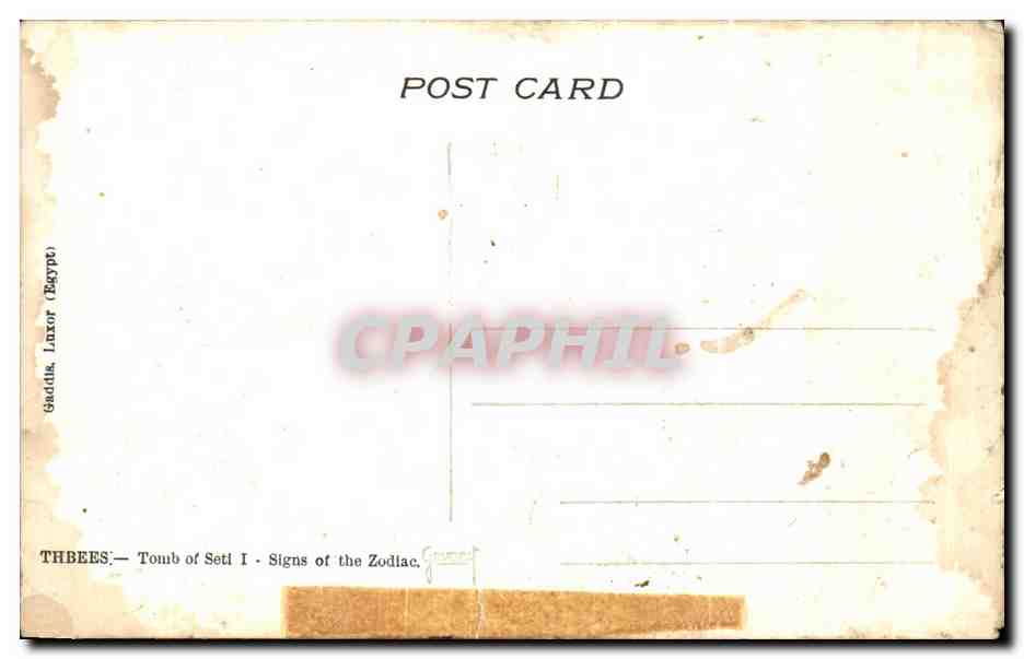 Tomb of Seti I — Signs of the Zodiac — Gaduk, Luxor (Egypt) — Verso