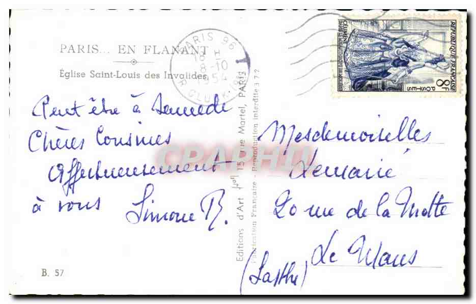 CPA Paris En Flanant Eglise Saint Louis Des Invalides — Rückseite