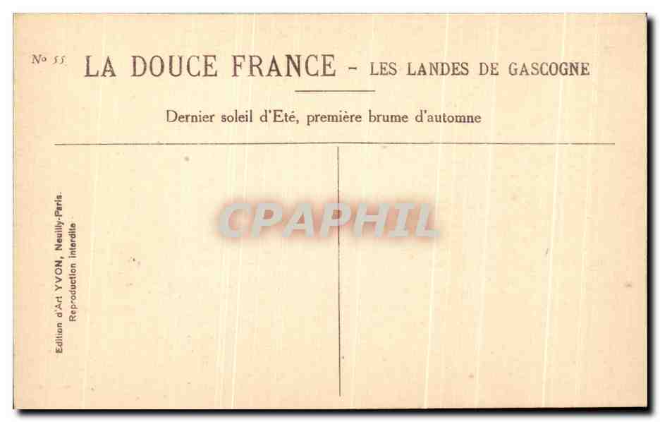 CPA La Douce France Les Landes De Gascogne — Rückseite