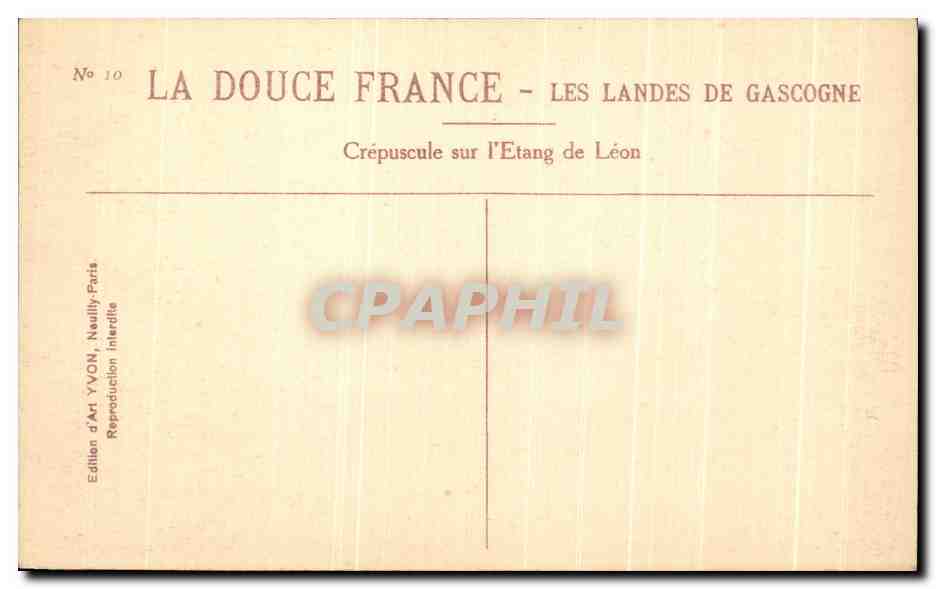 Crépuscule sur l'Etang de Léon — Les Landes de Gascogne — Édition d'Art YVON — Rückseite