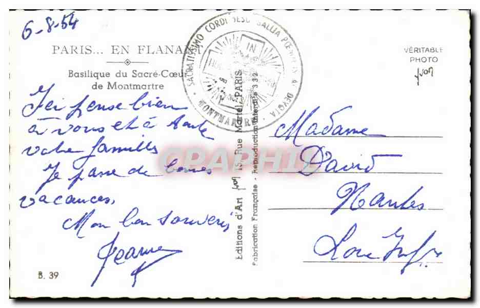 CPA Paris En Flanant Basilique du Sacre Coeur de Montmartre — Rückseite