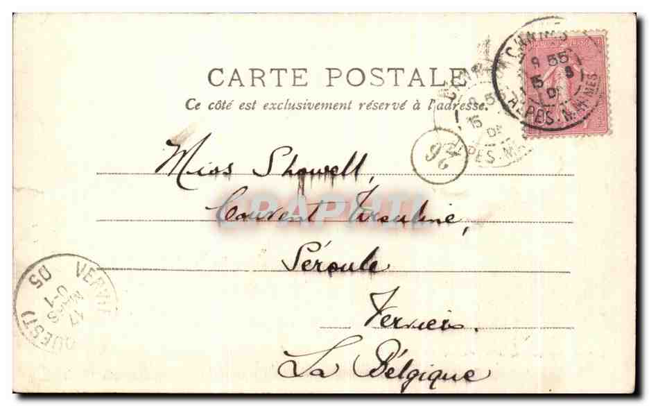 CPA Cannes Square Merimee — Verso