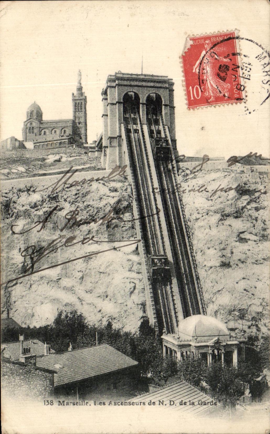 CPA Marseille Les Ascenseurs de ND de la Garde