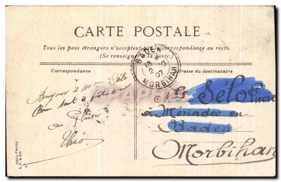 CPA Toulon Le kiosque de Musique Place D'Armes — Verso