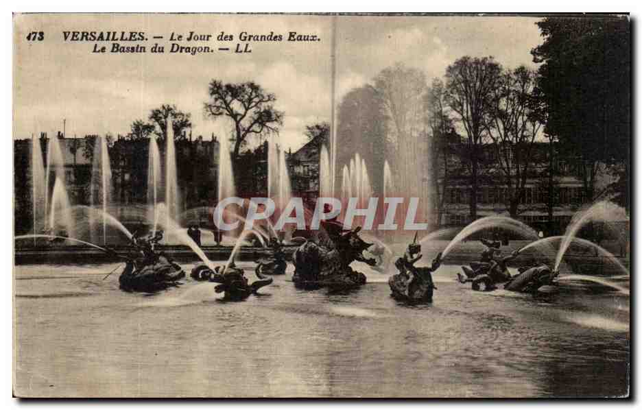 Versailles — Le Jour des Grandes Eaux. Le Bassin du Dragon — LL, n° 473