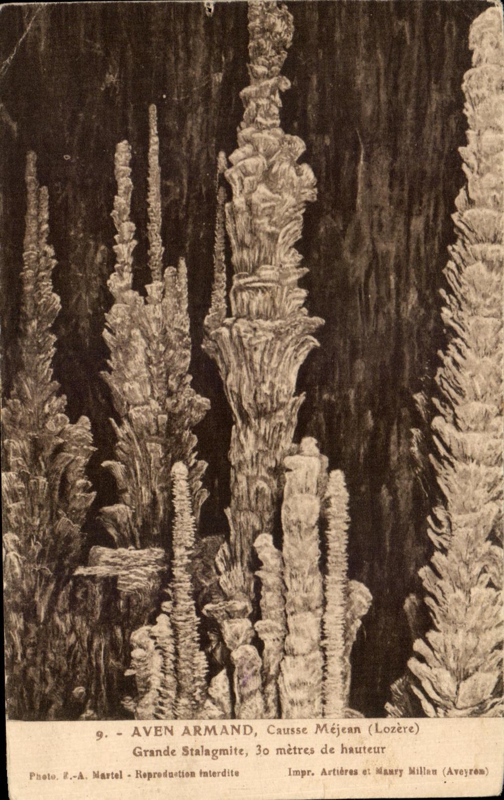 CPA Aven Armand Causse Mejean Grande Stalagmite