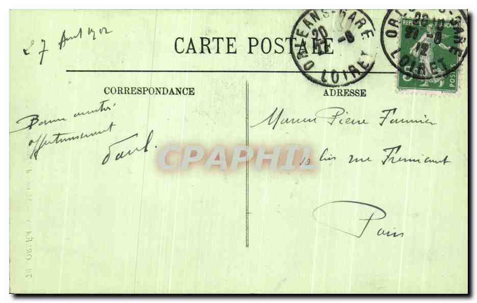 CPA Orleans Maison d'Agnes Sorel — Verso