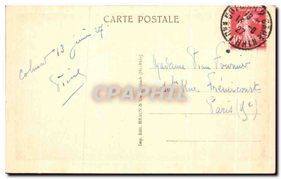 CPA Colmar Eglise St martin Les trois Autels Du Choeur — Rückseite