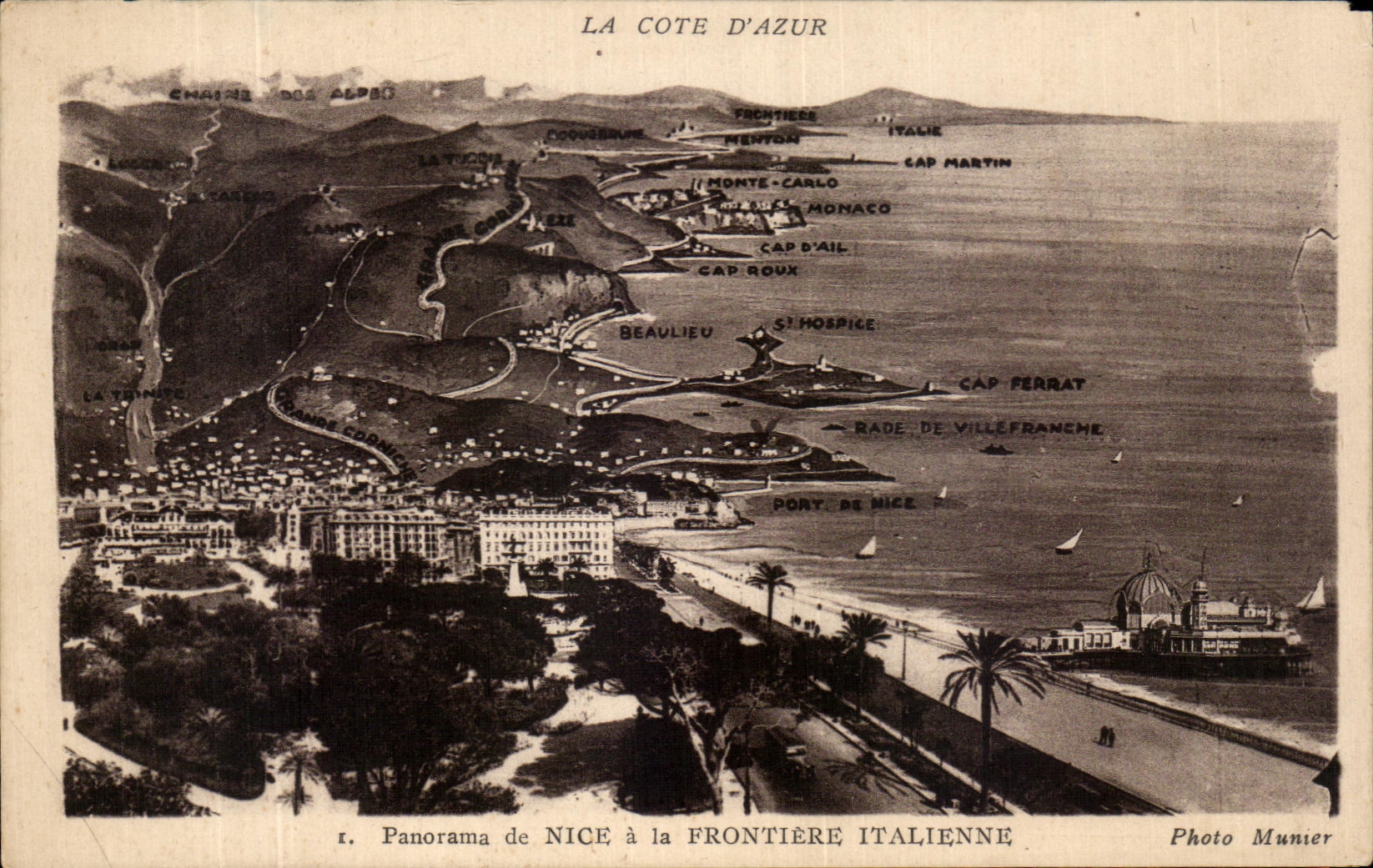 CPA La Cote D'azur Panorama De Nice A La Frontiere Italienne
