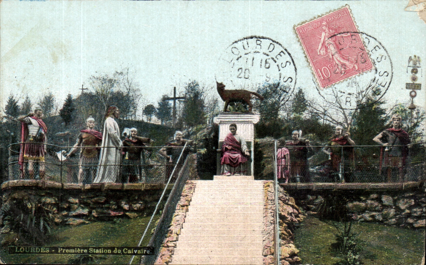 CPA Lourdes premiere station du calvaire 