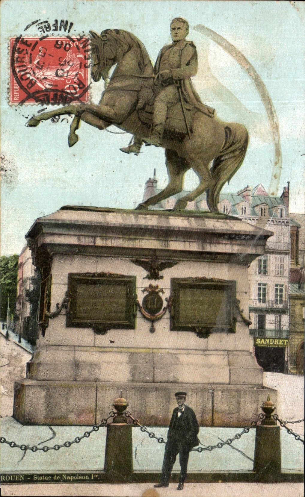 CPA Rouen statue de Napoleon 1er