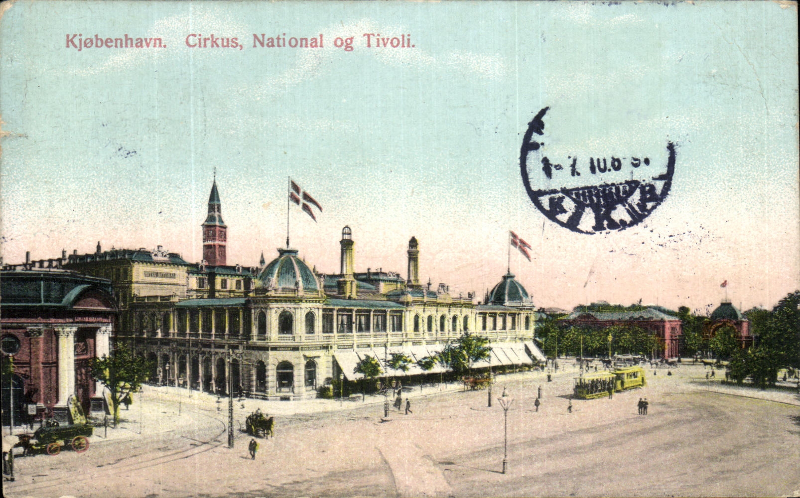 CPA Kjobenhavn Cirkus National Og Tivoli Danemark