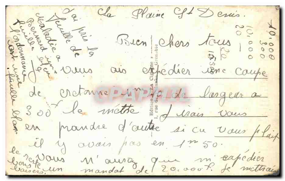 Le Villard de Lans — Winterlandschaft — Edition La Cigale, Grenoble, n° 1045 — Rückseite