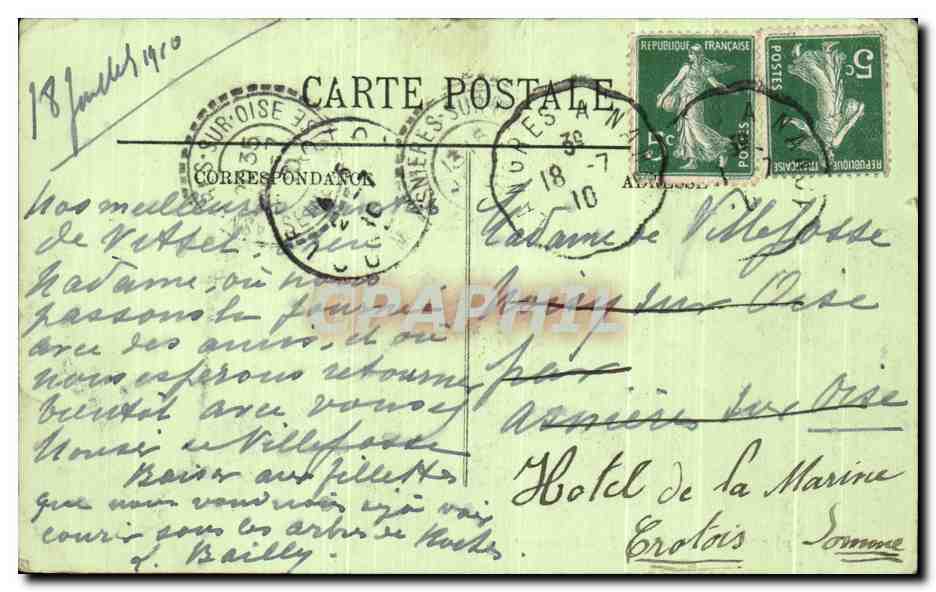 CPA Vittel L'hotel De L'Etablissement — Rückseite