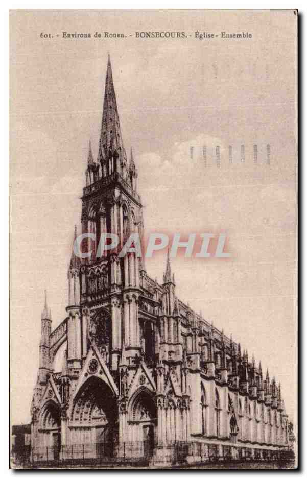 CPA Bonsecours Eglise Ensemble Environs de Rouen