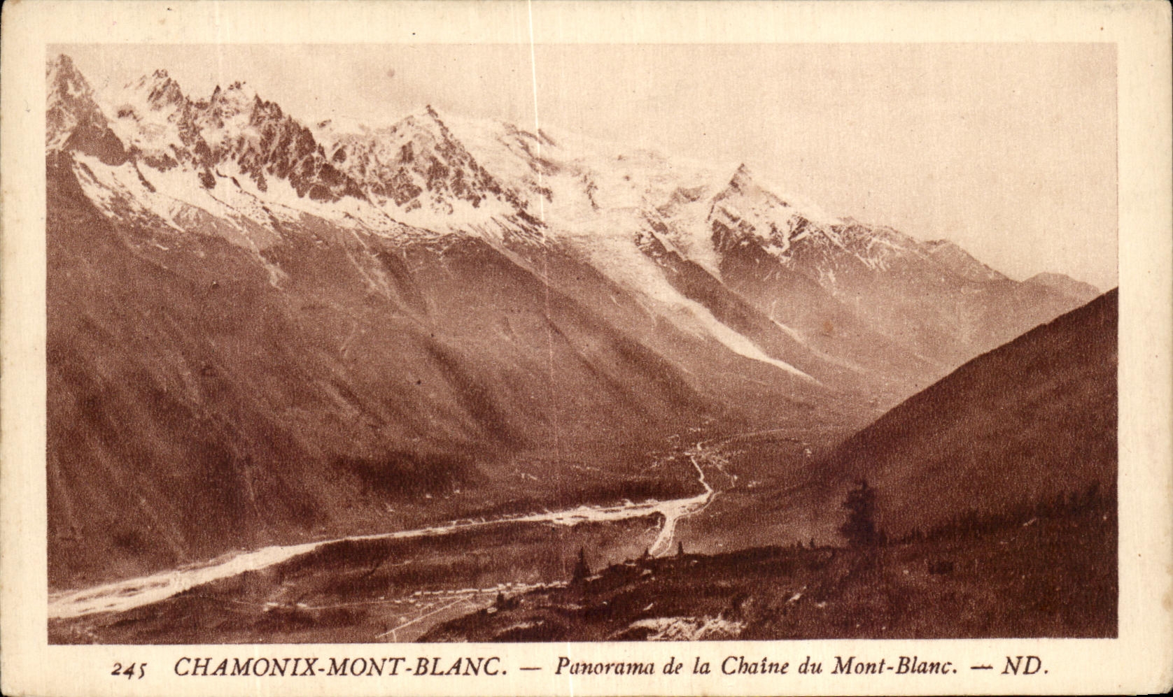 CPA Chamonix Mont Blanc Panorama de la Chaine du Mont Blanc