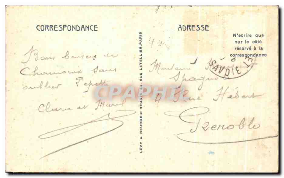 CPA Chamonix Le Village des Bossons Glacler des Bossons de Taconnay — Verso