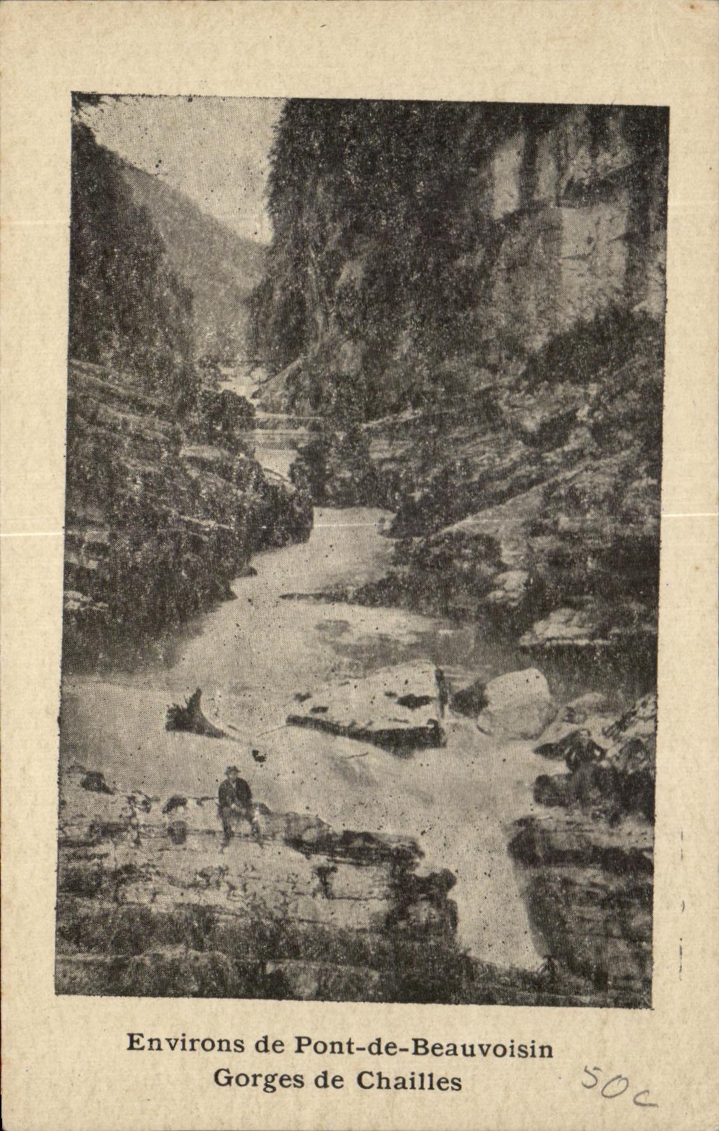 CPA Environs de Pont de Beauvoisin Gorges de Chailles signe Fantomas !