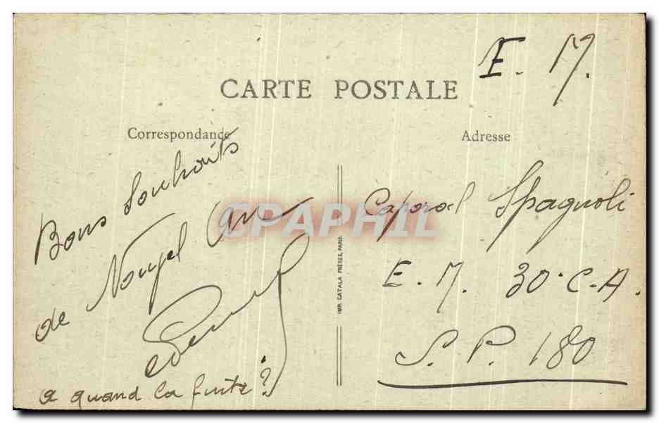CPA Marines La Vague Etude La Cote D'Azur — Rückseite